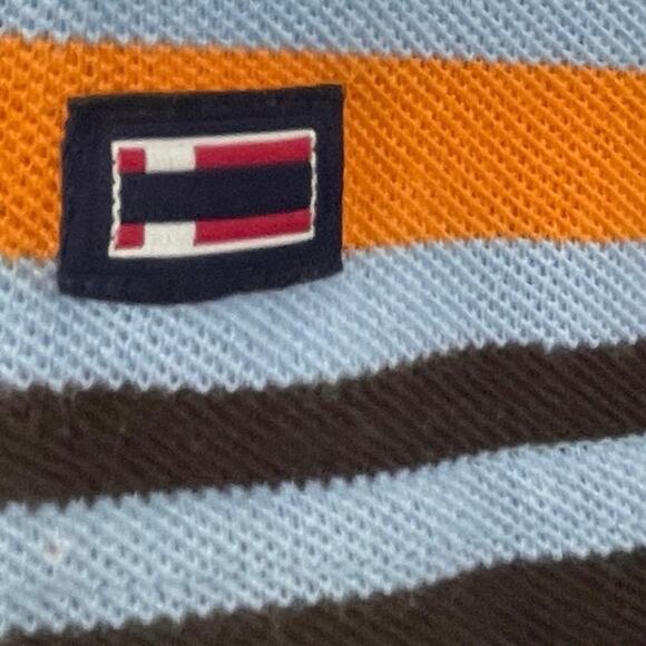 Bugle Boy Short Sleeve Polo Blue with Multicolor Stripes Men Size XL Vintage 90s - Picture 4 of 4